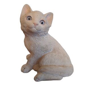Sandicast Sitting Kitten Sculpture Figurine Hand Painted USA Made 1984 Cat Lover